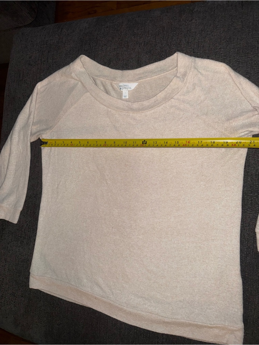 Market & Spruce Oatmeal Knit Pullover Top Women’s Large 3/4 Sleeve Casual - Picture 5 of 7